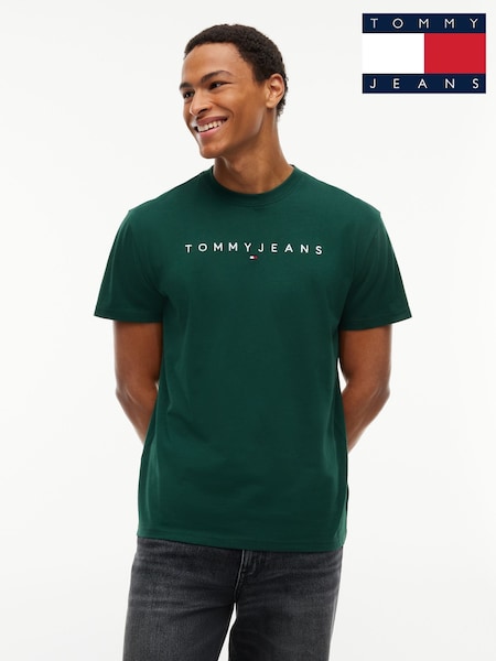 Green - Regular Tommy Jeans Linear Logo Jersey T-shirt