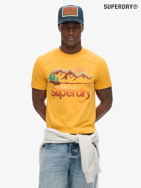 צהוב - Superdry Great Outdoors Graphic T-shirt (791002) | ‏151‏₪
