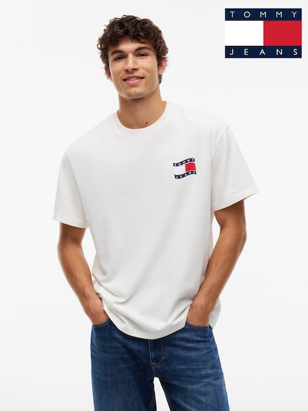 White - Regular Tommy Jeans Wavy Flag Back Logo Relaxed T-shirt