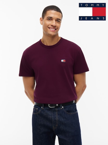 Red - Regular Tommy Jeans Tonal Badge Crew Neck T-shirt