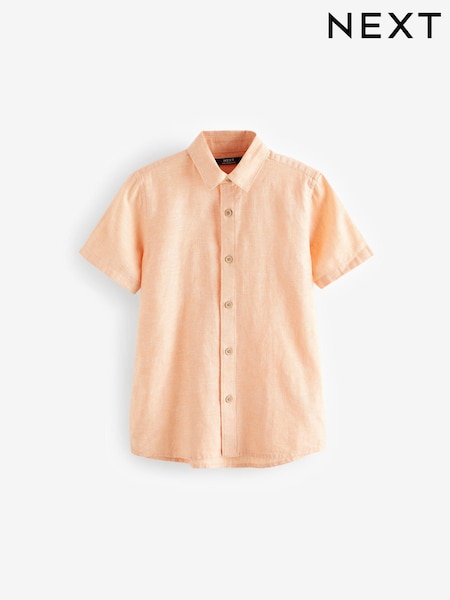 Peach Pink Linen Blend Shirt (3mths-16yrs) (791534) | €5 - €8
