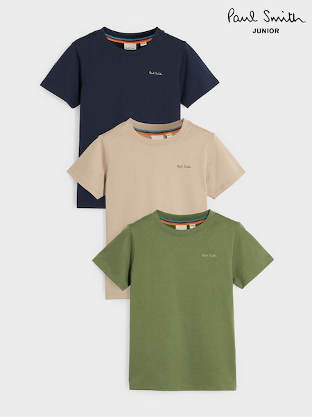 Neutro/azul marino - Paul Smith Junior Boys Signature T-Shirts 3 Pack (791572) | 45 €