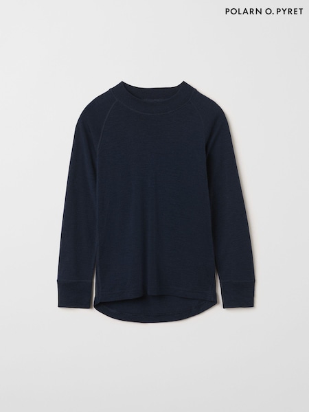 Polarn O. Pyret Blue Merino Wool Top (791854) | €37