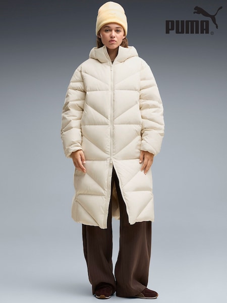White - Regular Puma Hooded Down Puffer Coat