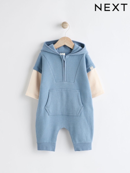 Blue Sweat Hooded Baby Romper (792349) | AED81 - AED91