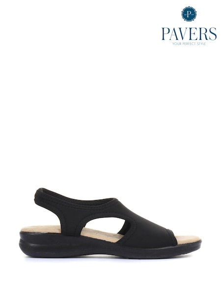 Pavers Black Ladies Stretch Sandals (792377) | €47