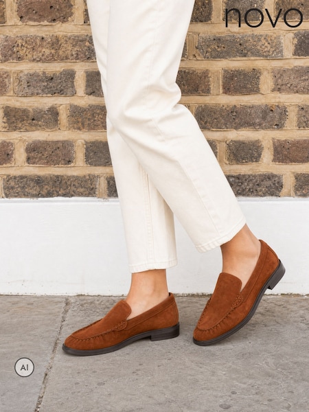 Brown - Novo Fresia Flat Slip On Loafer