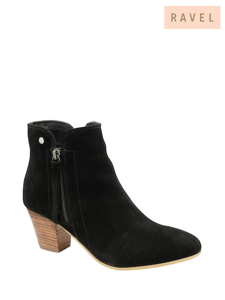 Musta - Ravel Suede Leather Block korkokengät Nilkka Saappaat (792442) | €142