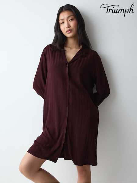 Mørk burgunder - Triumph Amourette Jacquard Nightdress