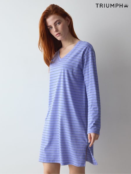 Mėlyna - Triumph Long Sleeved Nightdress