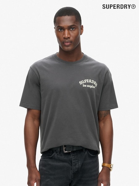 Superdry Grey 100% Cotton Tattoo Graphic Loose T-Shirt (792663) | € 45
