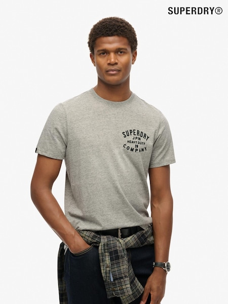 Superdry Athletic Grey Marl Machined Goods Workwear T-Shirt (793110) | €45