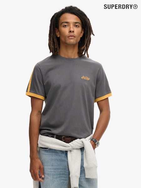 Superdry Graphite Black 100% Cotton Essential Logo Retro T-Shirt (793234) | €41