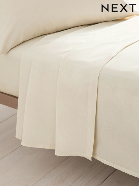 Cream Cotton Rich Flat Sheet (793266) | 59 QAR - 108 QAR