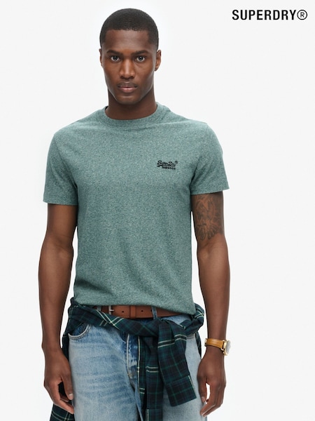 Superdry Mid Pine Green Essential Logo Embroidery T-Shirt (793618) | €30