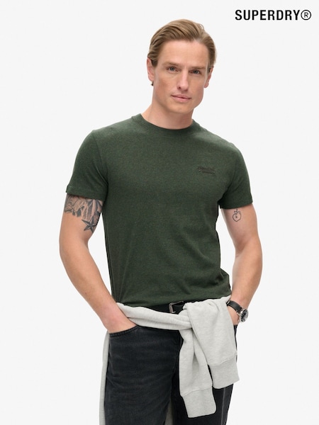 Superdry Deep Forest Green Marl Essential Logo Embroidery T-Shirt (793667) | €18