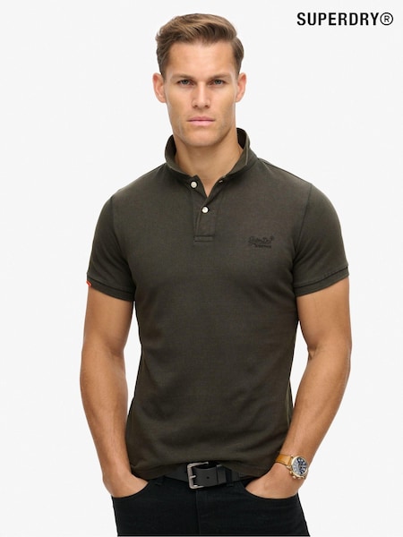 Negro envejecido - Superdry Vint Destroy 100% Cotton Polo Shirt (793911) | 58 €