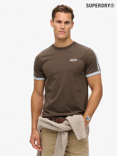 Superdry Bracken Brown 100% Cotton Essential Logo Retro T-Shirt (793981) | 134 QAR