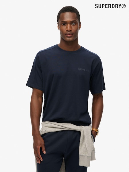Superdry Blue Relaxed Tech 100% Cotton T-Shirt (794483) | €23