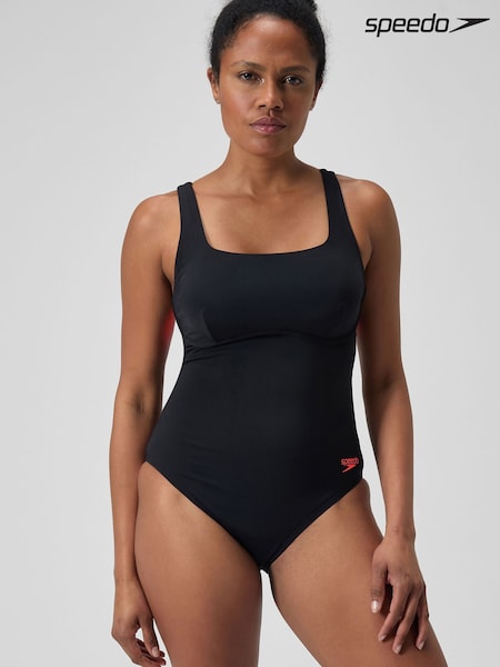 Speedo Black Flex Band Womens Swimsuit With Built In Swim Bra (794507) | €78