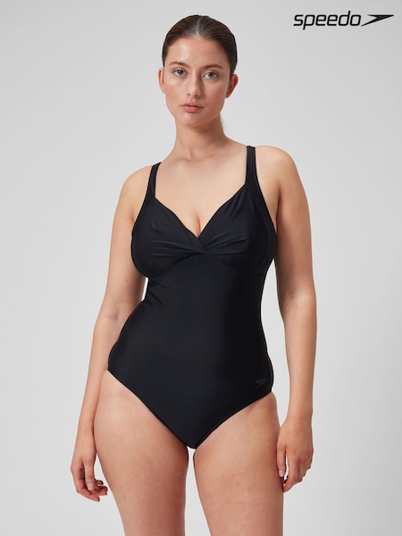 Speedo Black Shaping Womens Cross Knot 1 Piece Swimsuit (794725) | €64