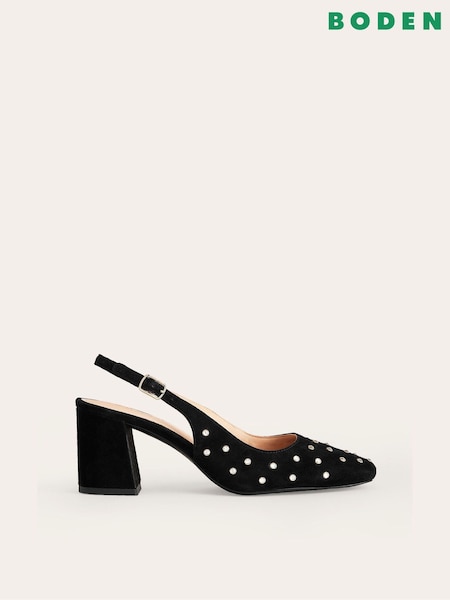 Boden Black Slingback Mid-Heel Pumps (794808) | €53