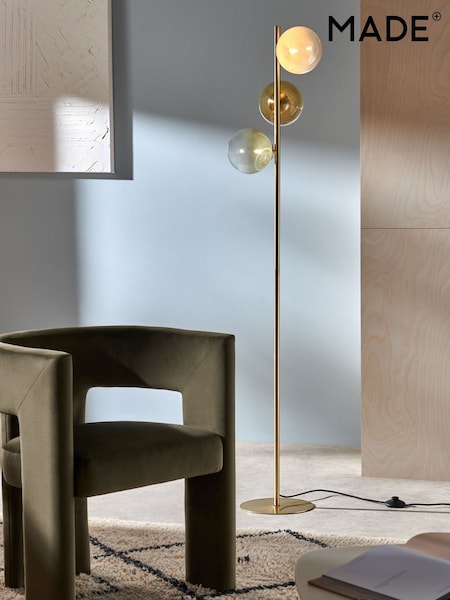 MADE.COM Ombre/Brass Globe Floor Lamp (794816) | €216
