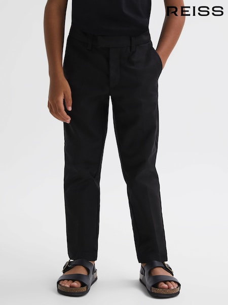 Reiss Black Eastbury 9-14 yrs Slim Fit Chinos (794921) | AED288
