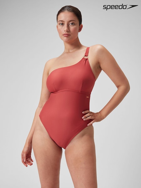 Speedo Red Womens Shaping Asymmetric 1 Piece Swimsuit (795106) | €39