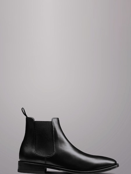 Charles Tyrwhitt Black Leather Chelsea Boots (795147) | ₪1,006