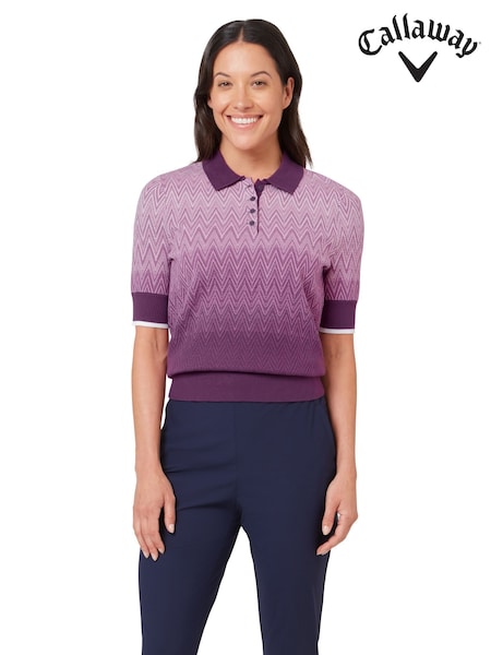 Purple - Callaway Apparel Purple Chev Gradient Sweater