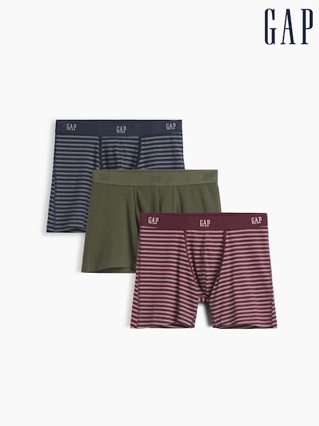 Multi - Regular Gap 5 Inch Stretch Cotton Boxer Briefs 3-pack