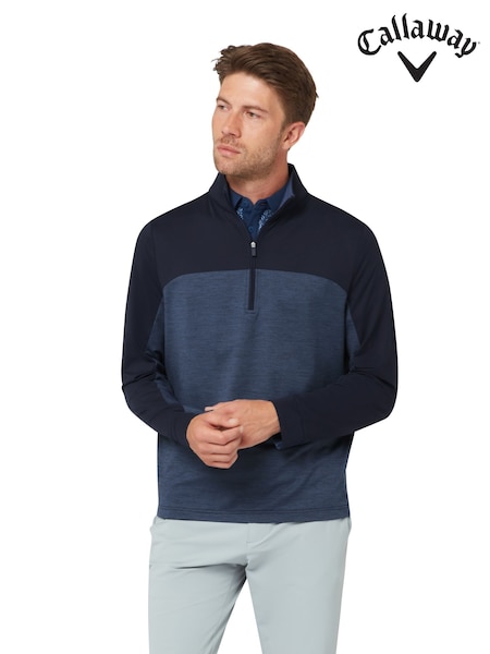 Μπλε - Regular Callaway Apparel Blue Light Weight Lux Touch Pullover Jumper