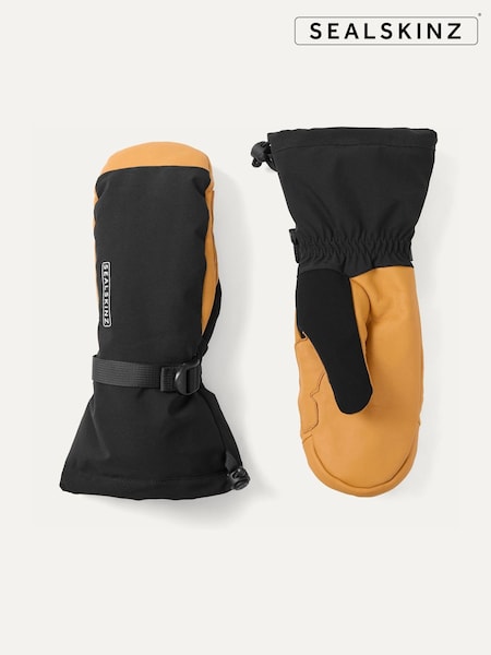 Black - Regular Sealskinz Whinburgh Waterproof Thermal Ski Five Finger Mitten