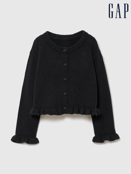 Black - Gap Cashsoft Ruffle Cardigan (6mths-5yrs)