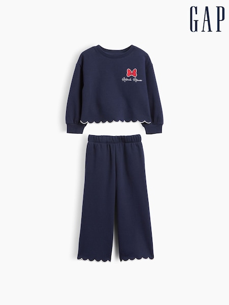 Navy Minnie Mouse - Gap Vintage Soft Scalloped Sweat Set (6mths-5yrs)