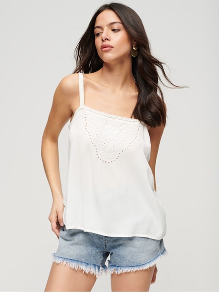 Superdry White Embroidered Cami Top (795406) | €18.50