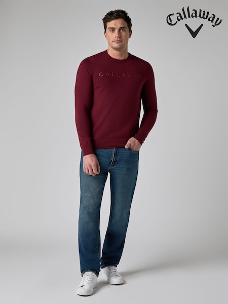 Sarkans - Regular Crew Neck Logo Sweater