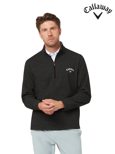 Svart - Regular Callaway Apparel Odyssey Birdseye Jacquard Pullover Black Jumper