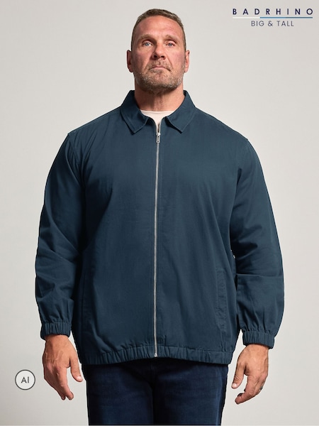 Bleu - Regular Badrhino Big & Tall Cotton Twill Jacket
