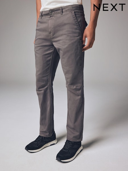 Charcoal Grey Slim Fit Zip Detail Stretch Trousers (796257) | € 23