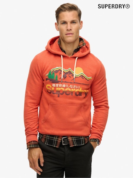 Melanżowy rdzawy - Bluza z kapturem i grafiką Superdry Cl Great Outdoors (796336) | 380 zł