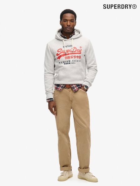 Marga gris glacial - Superdry Duo Vintage Logo Hoodie (796431) | 87 €