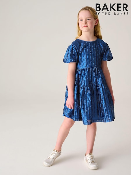 Baker by Ted Baker Blue Cloque Dress (796593) | €22.50 - €26