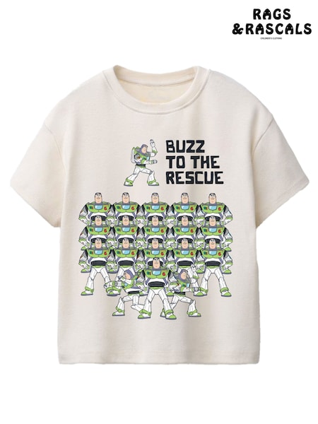 White - Rags & Rascals Disney Toy Story Buzz To The Rescue T-shirt