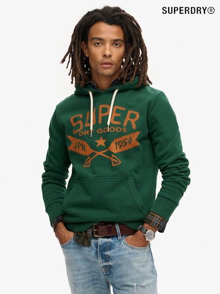 Superdry Green Marl Lo-Fi Outdoor Graphic Hoodie (796917) | R$ 590