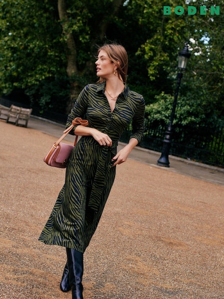 Boden Green Midi Laura Jersey Shirt Dress (797153) | €54
