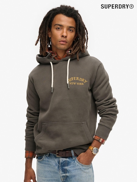 Superdry Vintage Black Tattoo Back Graphic Loose Hoodie (797427) | R$ 590