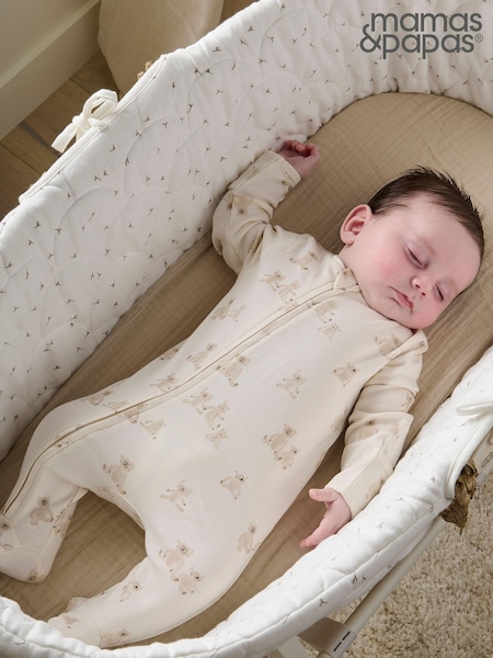 Mamas & Papas Cream Teddy Bear Print 100% Cotton All-In-One (797515) | €24