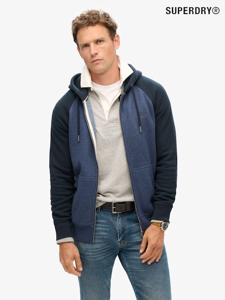 Superdry Heritage Navy Marl/Eclipse Navy Essential Baseball Zip Hoodie (797640) | € 40